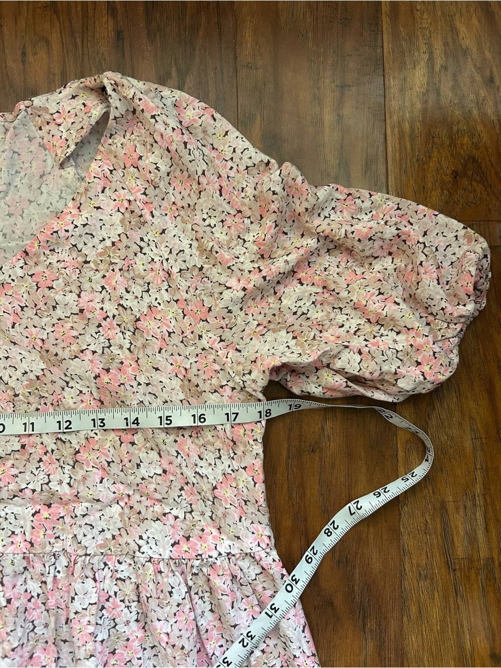 H&M Pink and Cream Floral Midi Dress - Picture 6 of 7